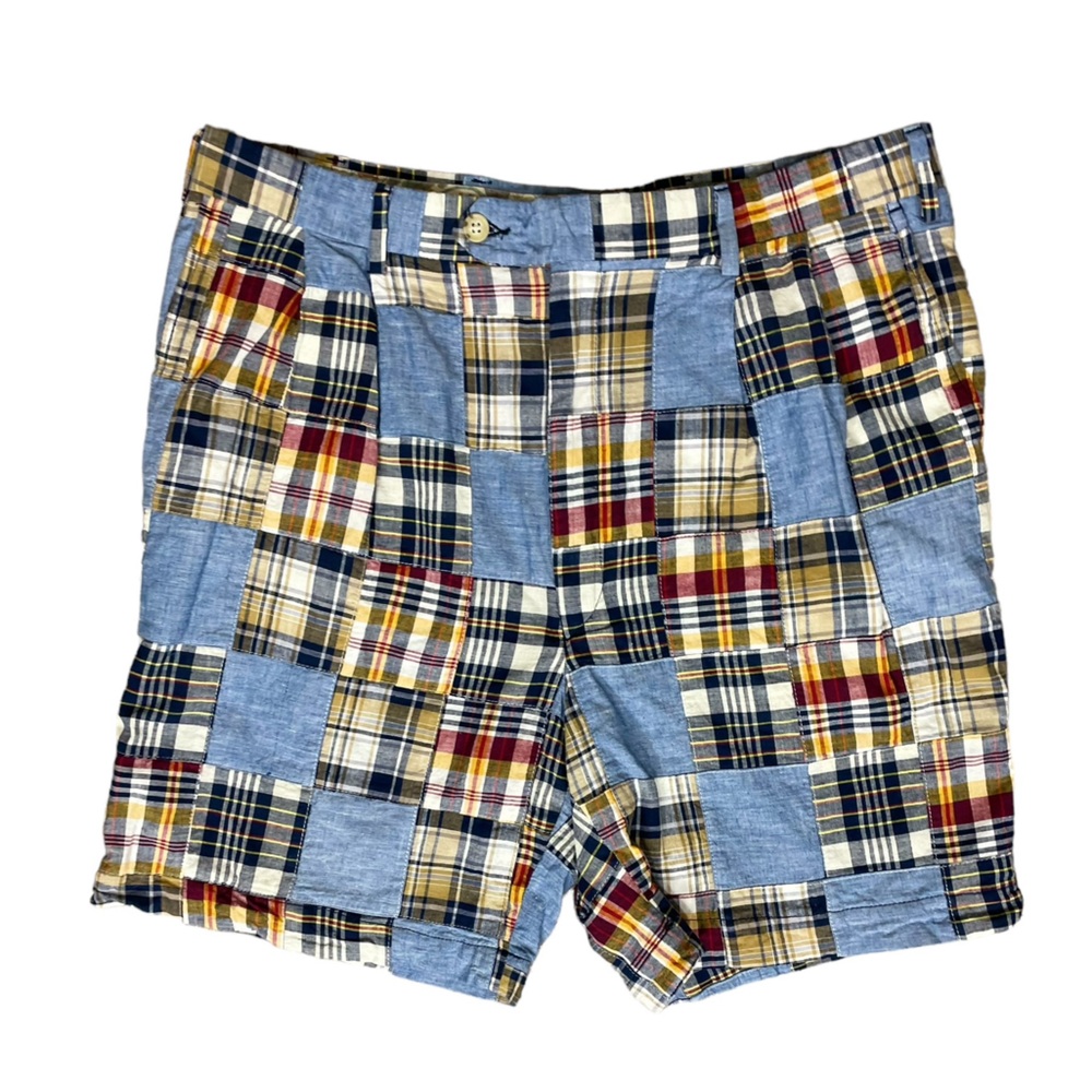 Berle Madras Plaid Patchwork Shorts - Picture 2 of 10